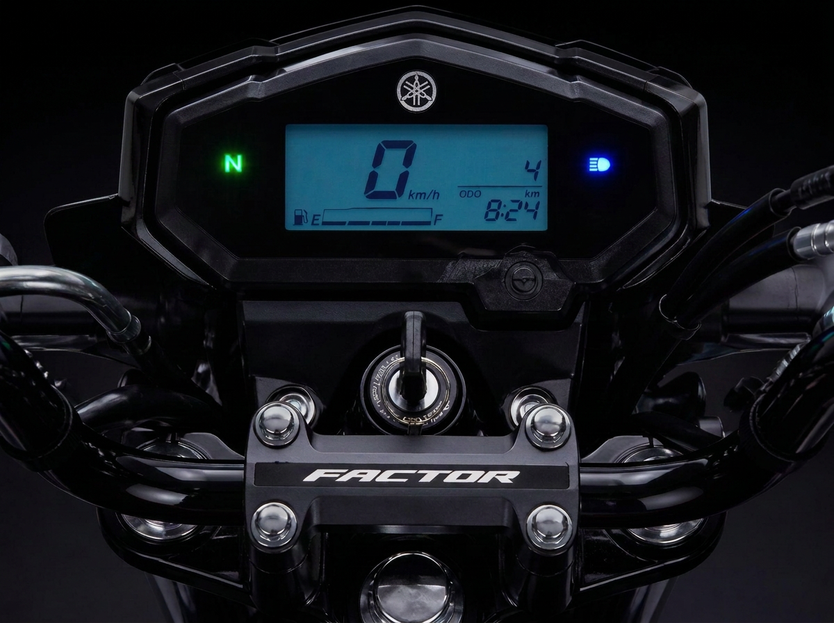 Painel digital — Yamaha Factor 0km preta da GO POP