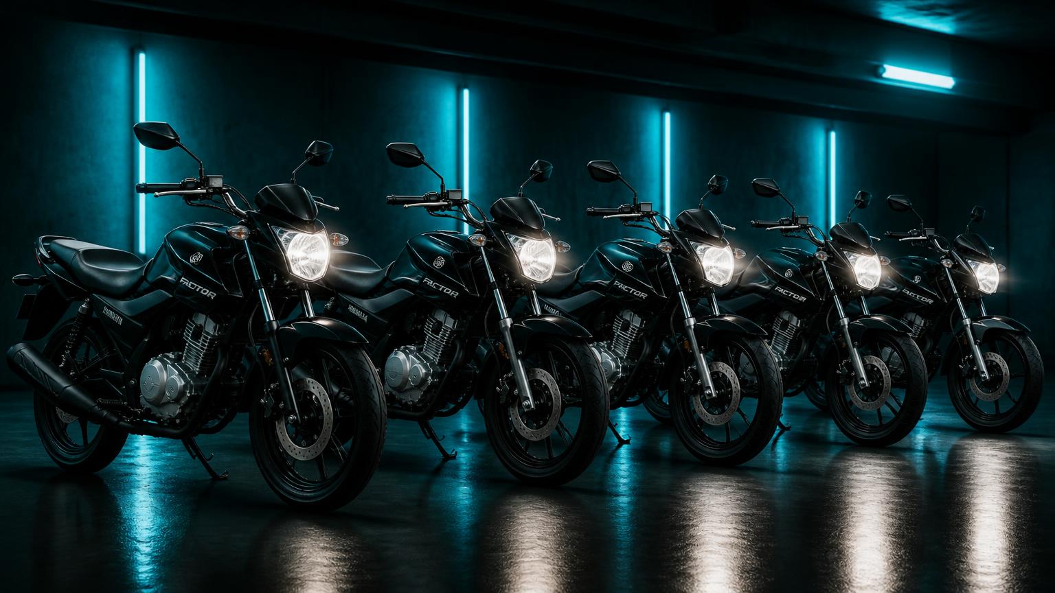 Frota de motos Yamaha Factor 0km pretas da GO POP